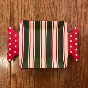 Pier 1 Candy Cane Green Red & White Christmas Appetizer Plate